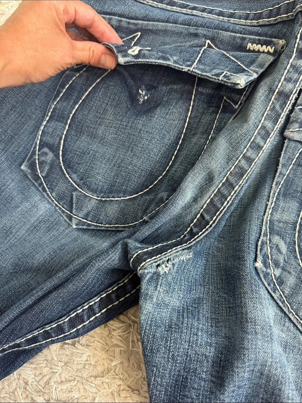 Men's Dark Blue Denim Jeans - Classic Bootcut